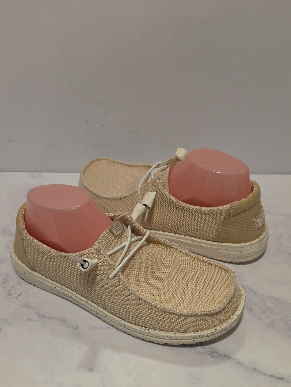Hey Dude Wendy Stretch Sox Irish Cream Canvas Casual Slip-On Shoes